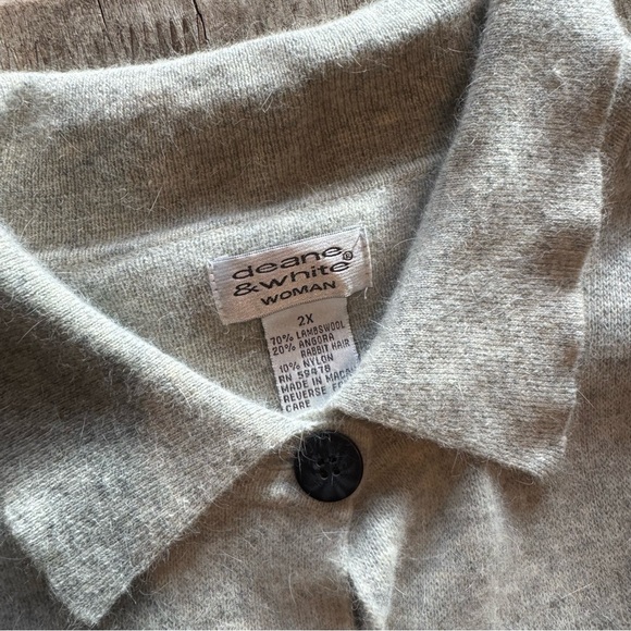 VINTAGE WOOL + ANGORA BUTTON-DOWN CARDIGAN - Picture 4 of 5
